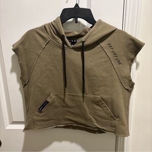 Doughnuts & Deadlifts Cropped Workout Lifting Muscle Hoddie